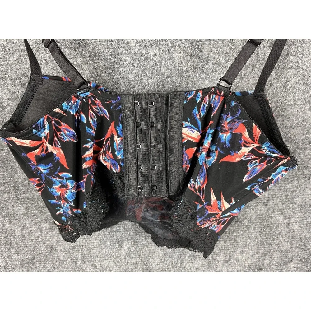 Adore Me Bra Womens 32B Black Lace Longline Underwire Adjustable New No Tag